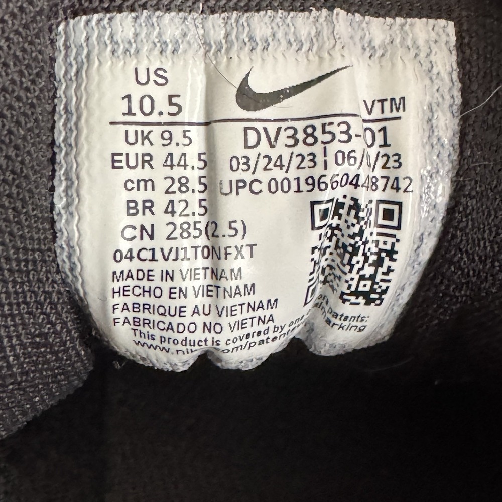 Nike Air Zoom Pegasus 40 Mens Size 10.5 Black White Running Sneakers DV3853-001 - Picture 7 of 16
